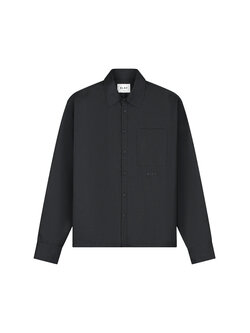 OLAF Wool Blend Boxy LS Shirt Charcoal
