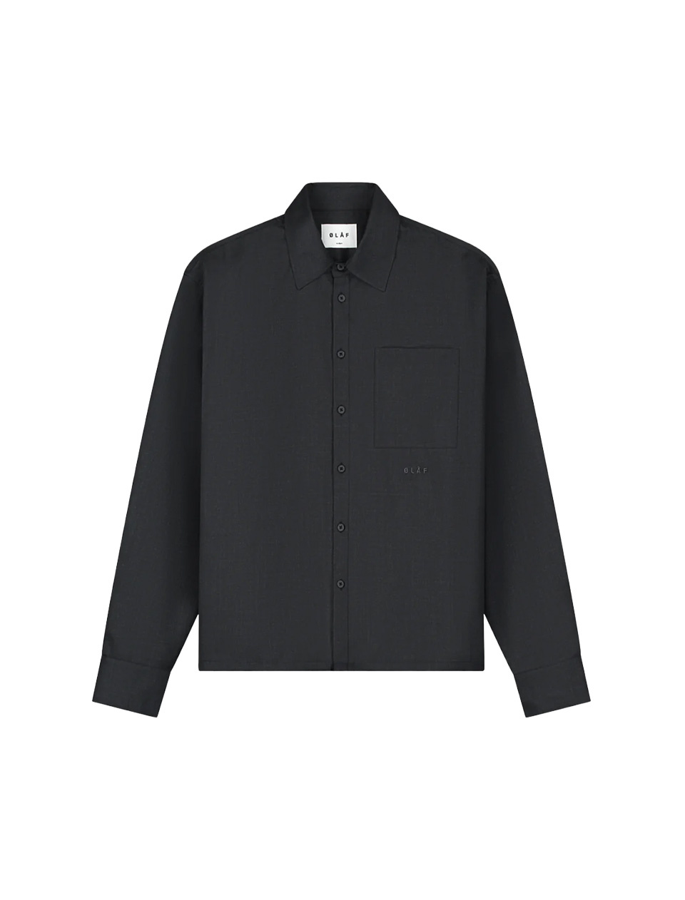 OLAF Wool Blend Boxy LS Shirt Charcoal