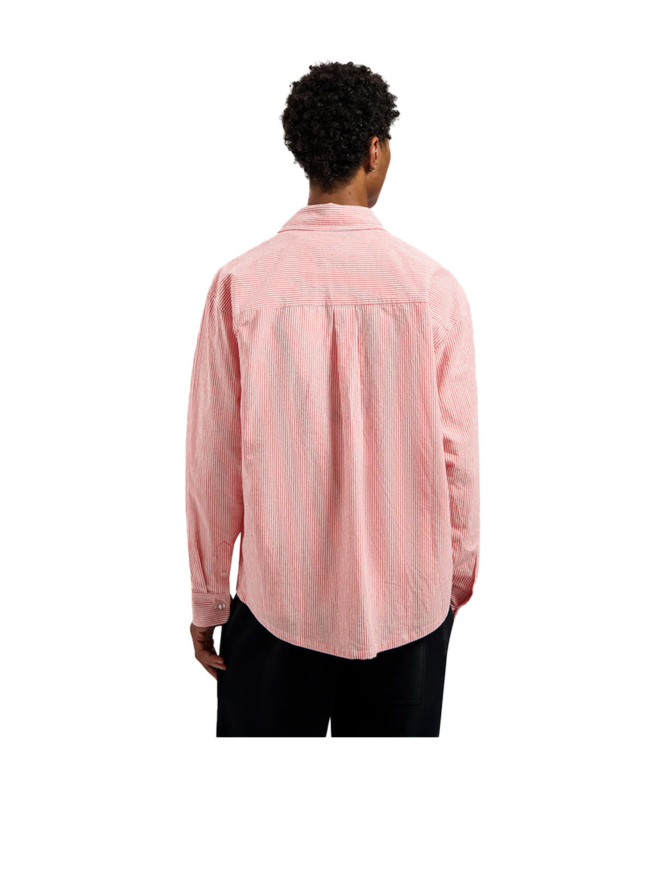 OLAF Oversized Stripe Oxford Shirt Burnt Coral