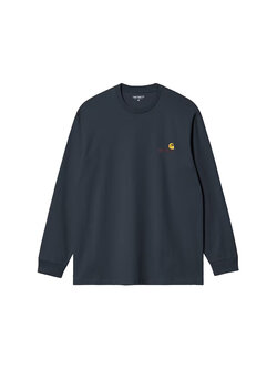 Carhartt WIP L/S American Script T-Shirt Deep Night
