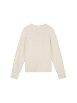 OLAF Textured Boxy Knitted Crewneck Off White