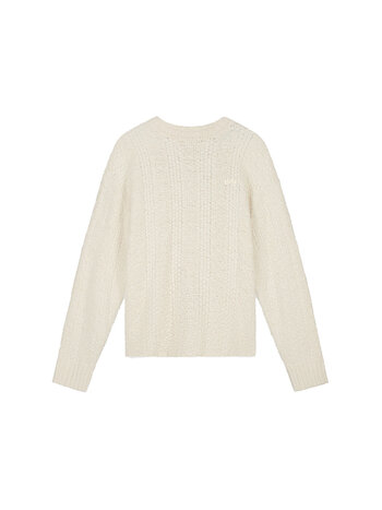 OLAF Textured Boxy Knitted Crewneck Off White
