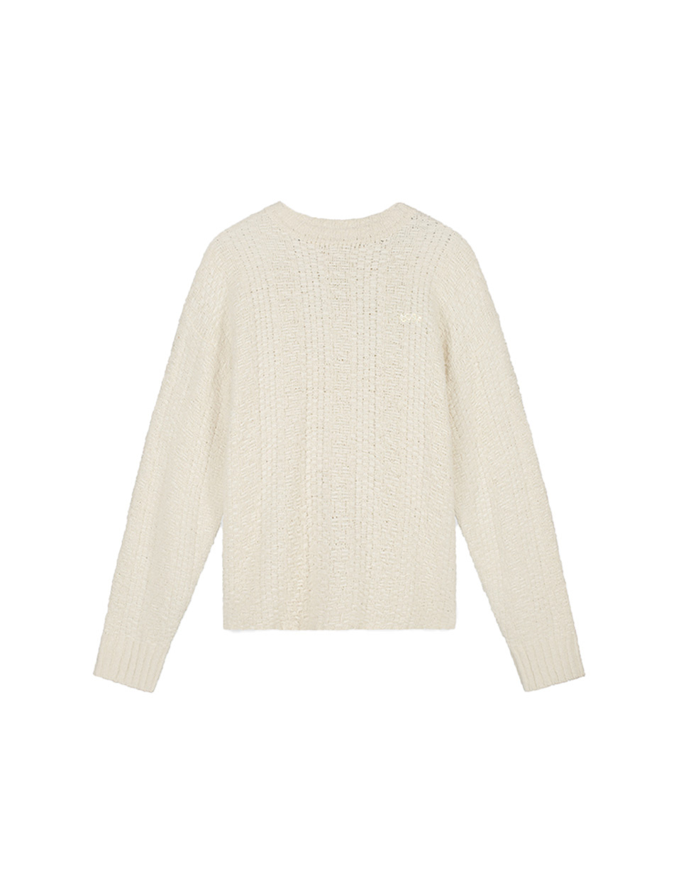 OLAF Textured Boxy Knitted Crewneck Off White