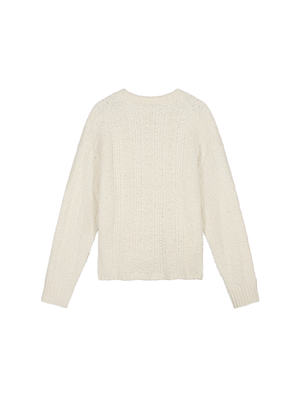 OLAF Textured Boxy Knitted Crewneck Off White