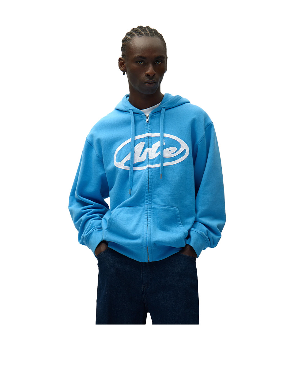 Arte Antwerp Circle Logo Zip Hoodie Blue