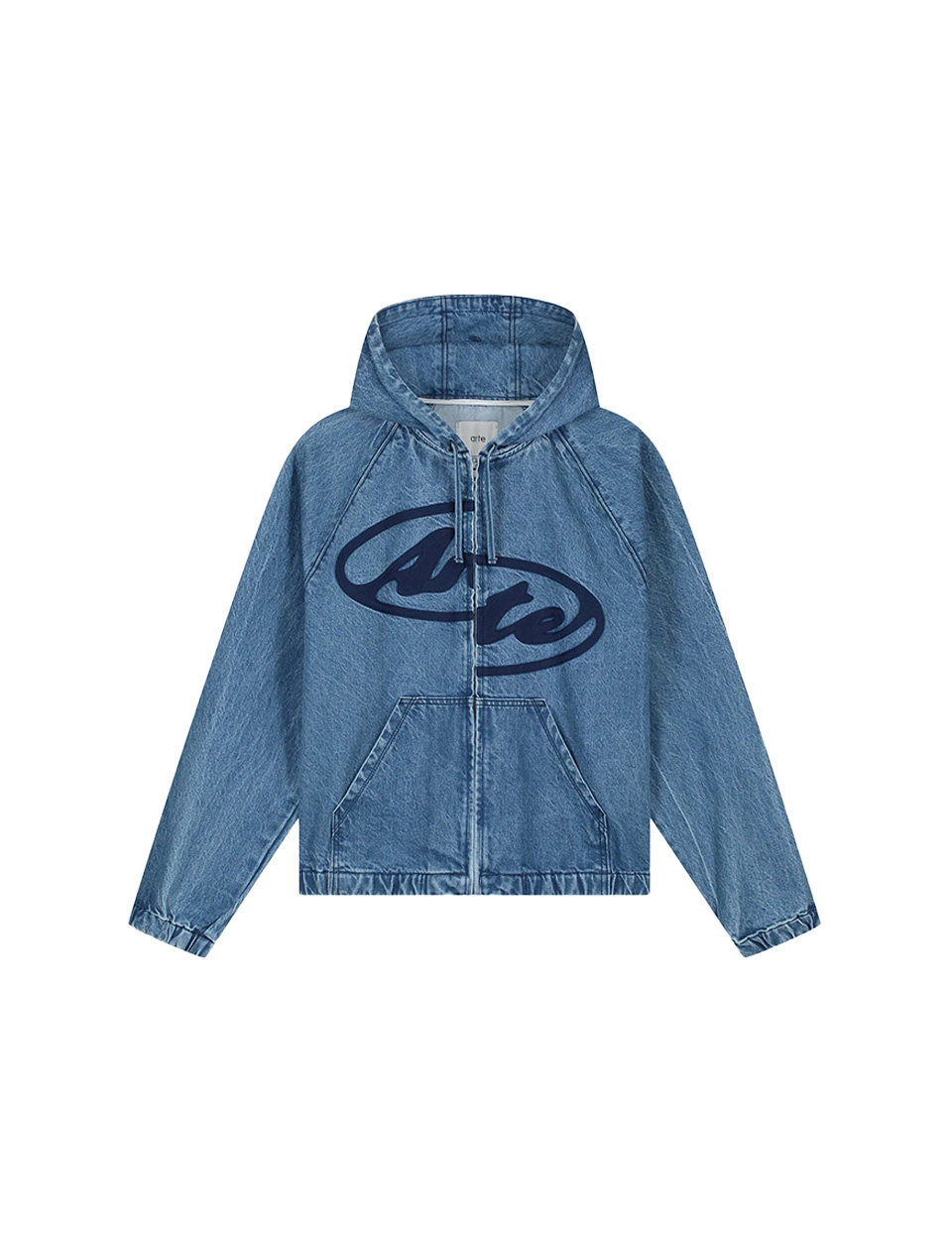 Arte Antwerp Split Logo Denim Hood Jacket Navy