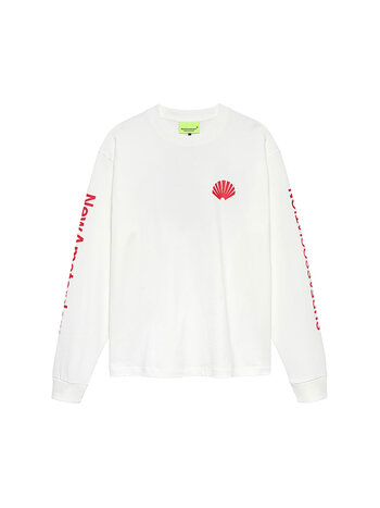 New Amsterdam Surf Association Logo Longsleeve Washed White Deep Red
