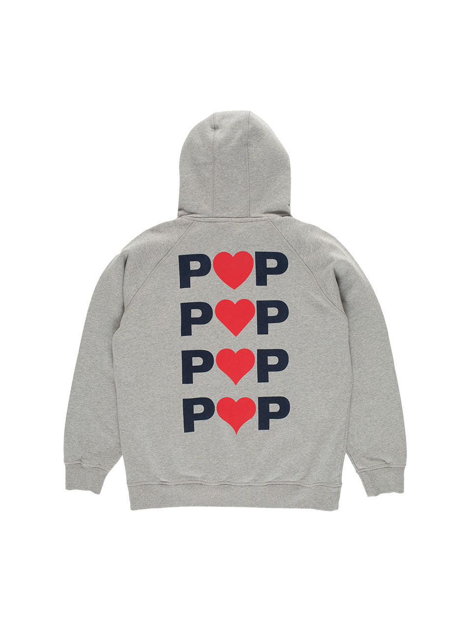 POP Trading Company Hearts Hooded Sweat Heather Grey