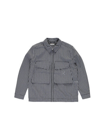 POP Trading Company Gingham Boxer Overshirt Black Off White