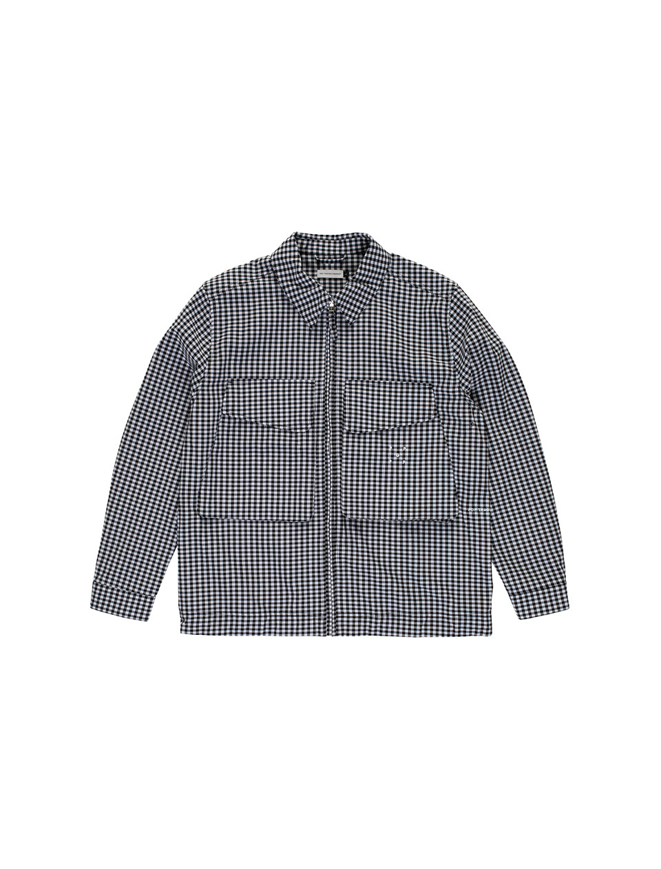 POP Trading Company Gingham Boxer Overshirt Black Off White
