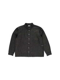 POP Trading Company Applique Logo Denim Shirt Black Denim