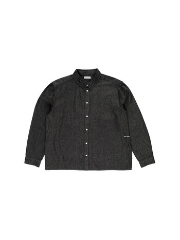 POP Trading Company Applique Logo Denim Shirt Black Denim