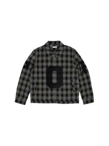 POP Trading Company Checked Football Jacket Charcoal