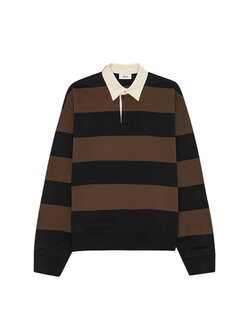 NN. 07 David Polo Sweatshirt Brown Stripe