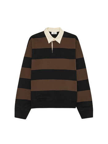 NN. 07 David Polo Sweatshirt Brown Stripe