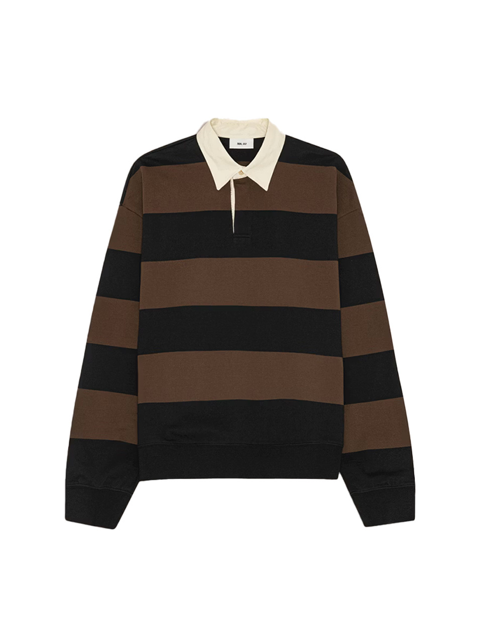 NN. 07 David Polo Sweatshirt Brown Stripe