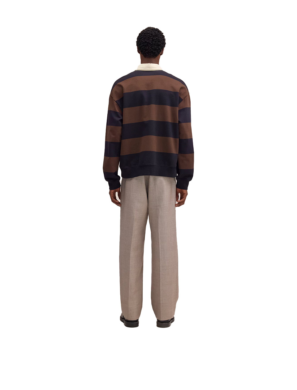 NN. 07 David Polo Sweatshirt Brown Stripe