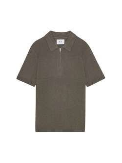 NN. 07 Hansie SS Half Zip Polo Khaki Stone