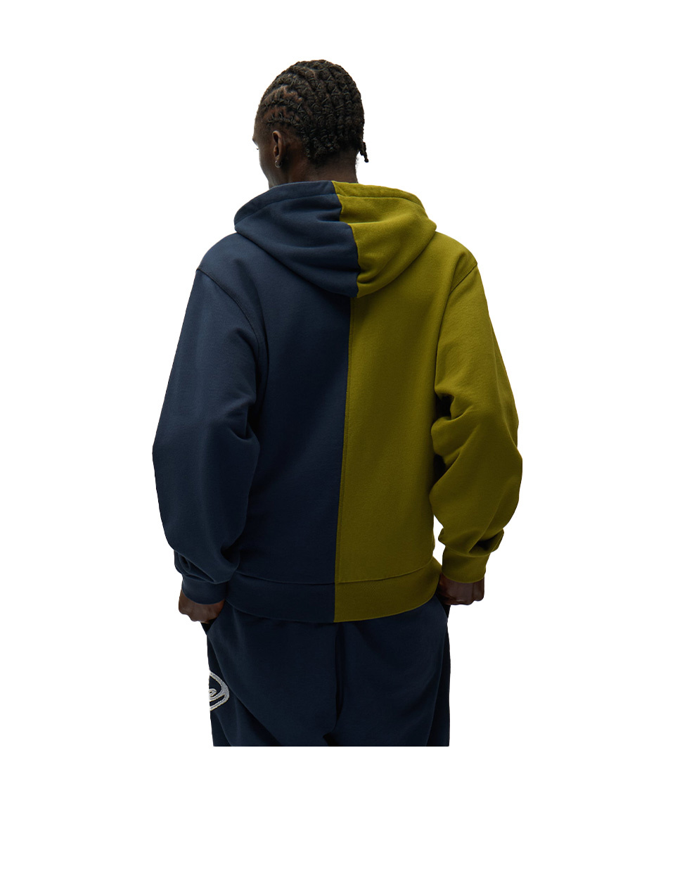 Arte Antwerp Split Patch Zip Hoodie Green Navy