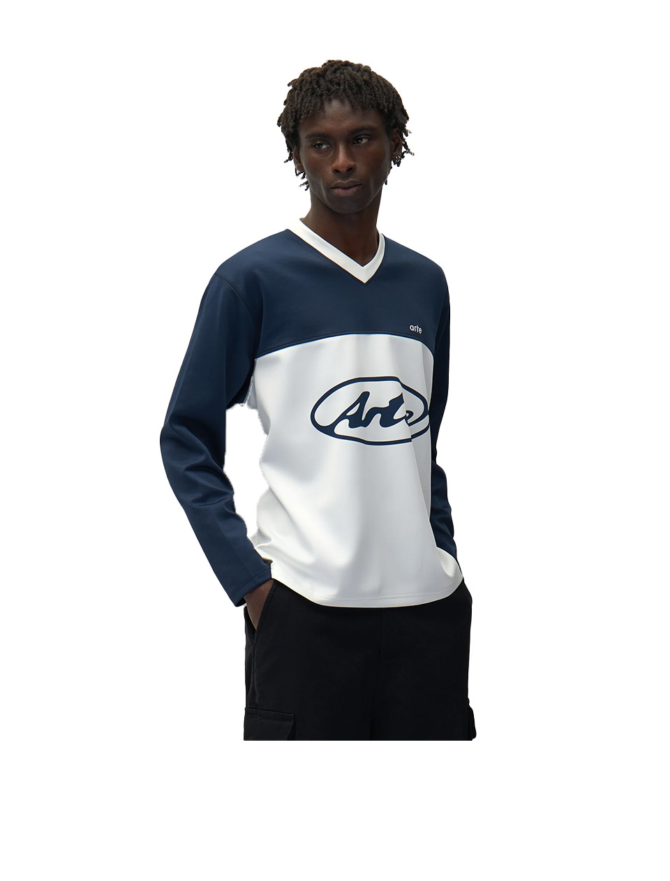 Arte Antwerp Circle Logo Longsleeve White Navy