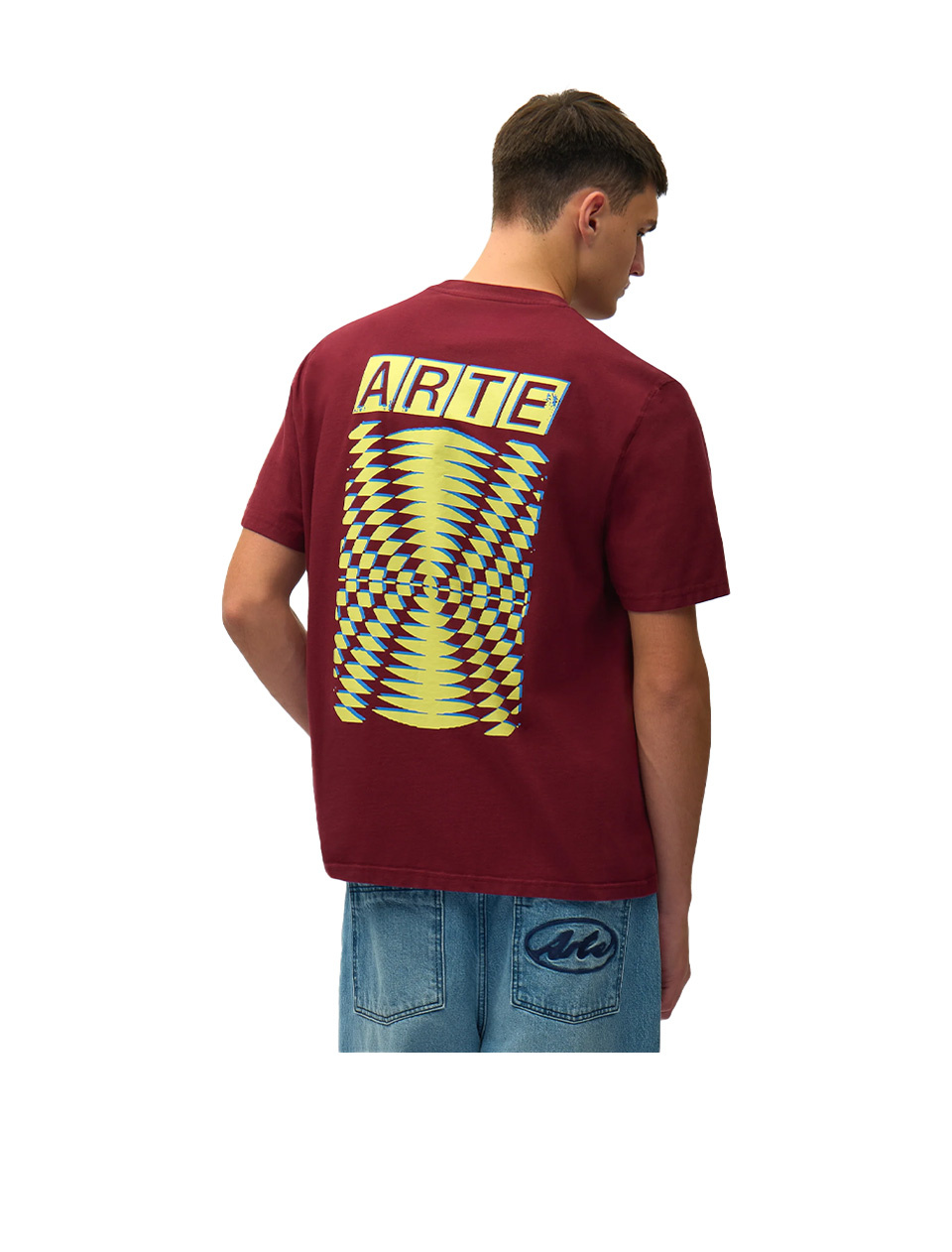 Arte Antwerp Abstract Back Print T-Shirt Bordeaux