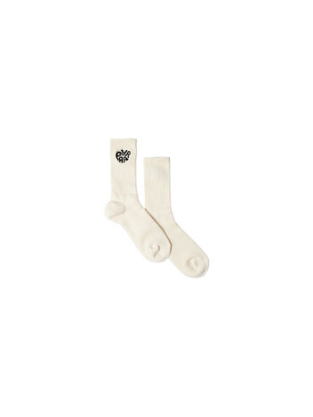 By Parra 1976 Logo Crew Socks Off White