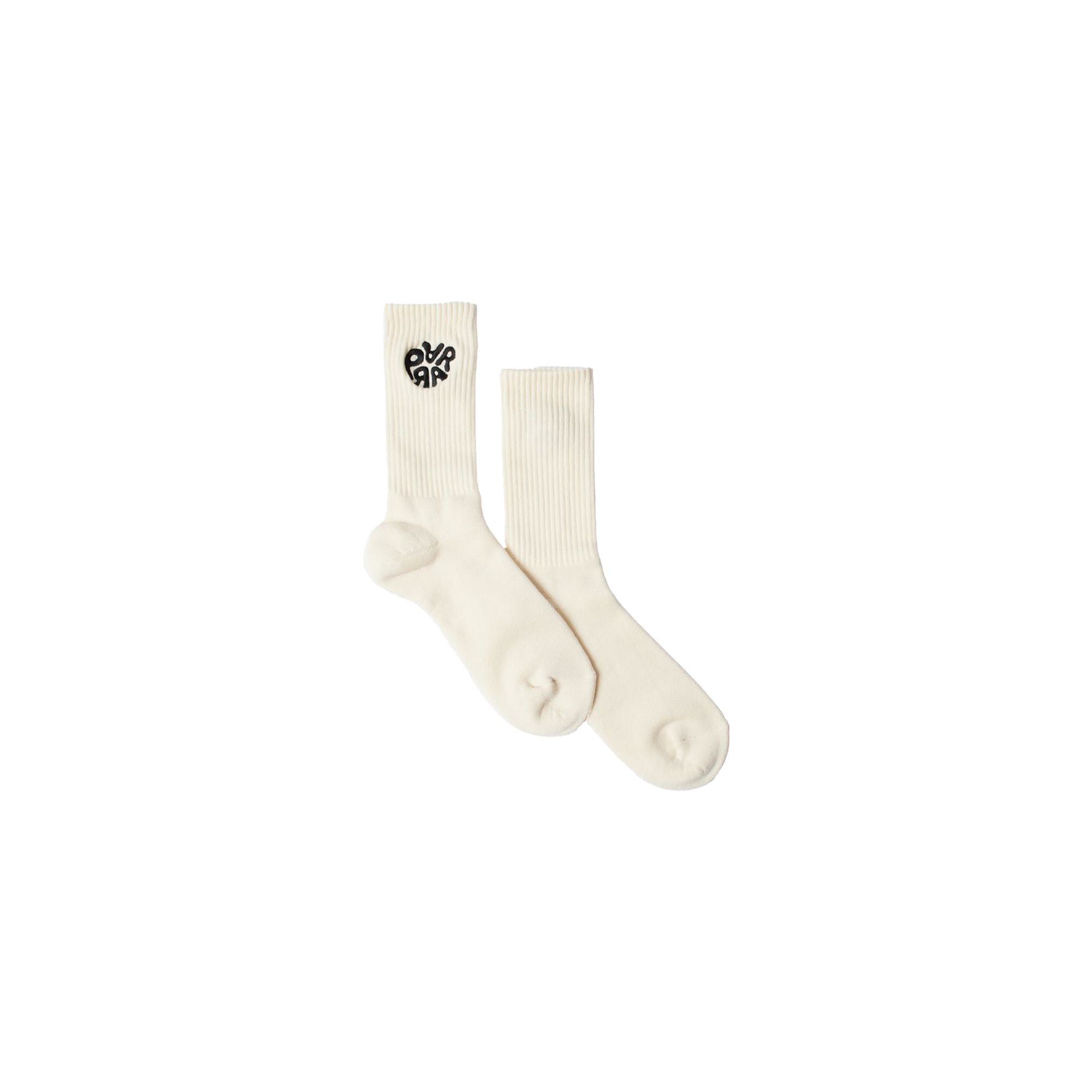 By Parra 1976 Logo Crew Socks Off White