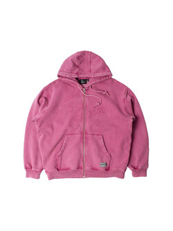 By Parra Not Fade Away Zip Hooded Sweatshirt Washed Tyrian Purple
