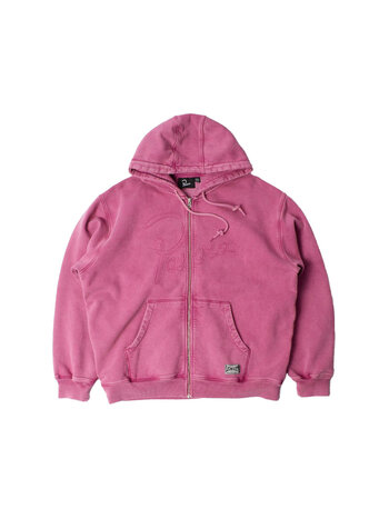By Parra Not Fade Away Zip Hooded Sweatshirt Washed Tyrian Purple