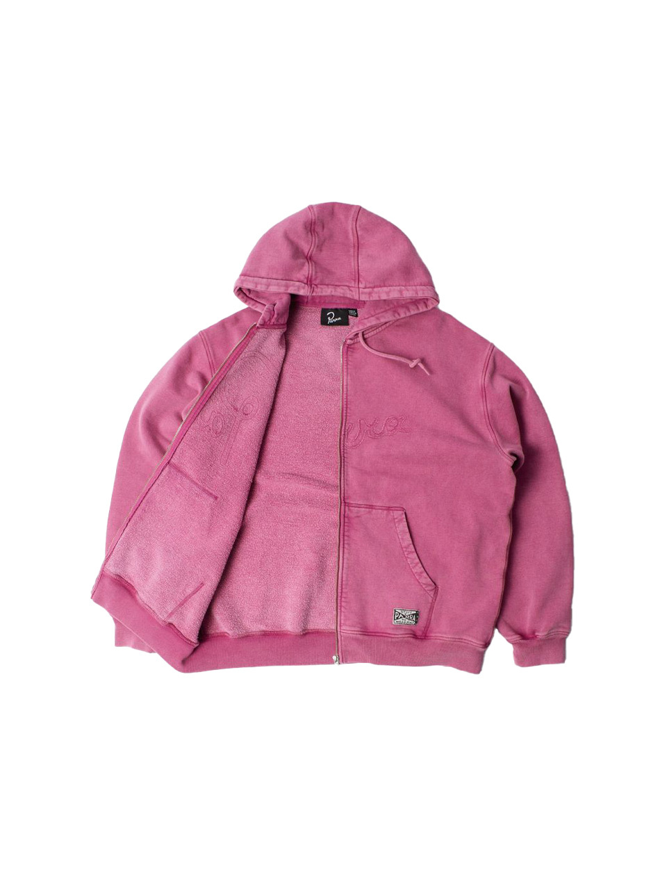 By Parra Not Fade Away Zip Hooded Sweatshirt Washed Tyrian Purple