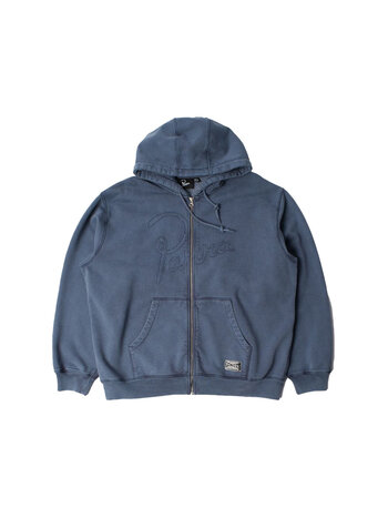 By Parra Not Fade Away Zip Hooded Sweatshirt Washed Dark Grey