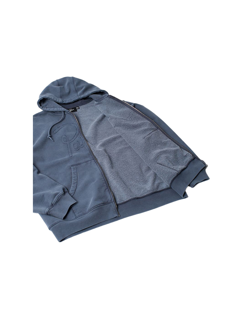 By Parra Not Fade Away Zip Hooded Sweatshirt Washed Dark Grey