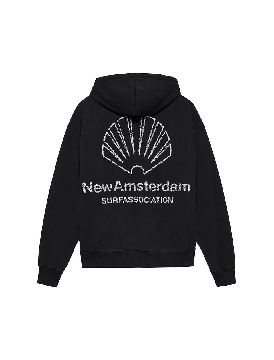 New Amsterdam Surf Association Logo Hoodie Black White