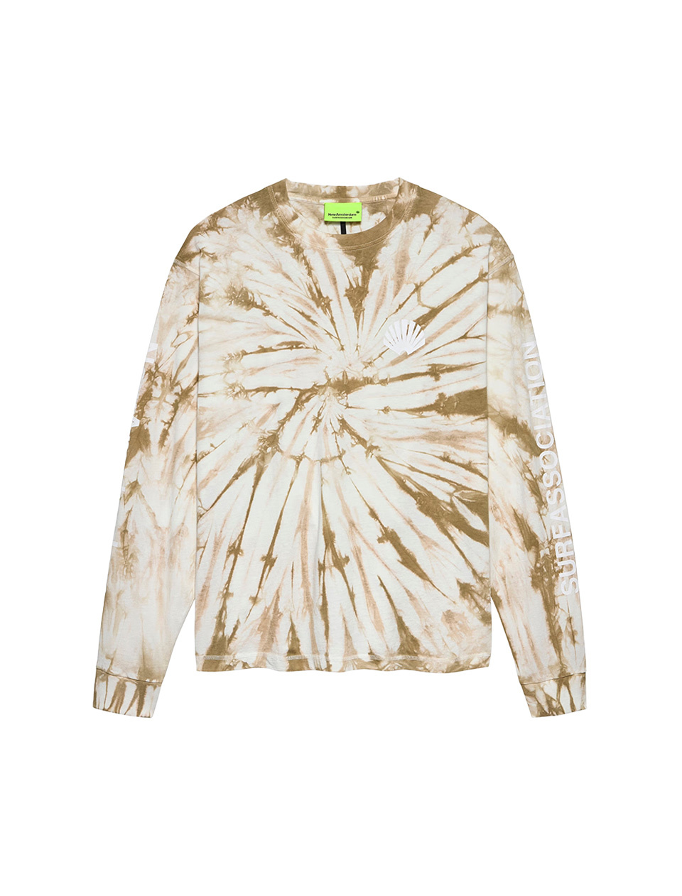 New Amsterdam Surf Association Logo Longsleeve Almond Foam White Tie Dye White