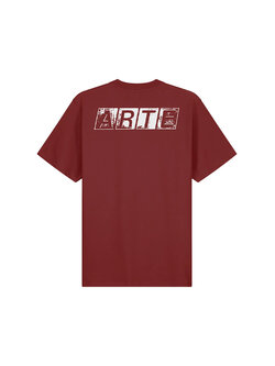 Arte Antwerp Faded Back Print T-Shirt Bordeaux