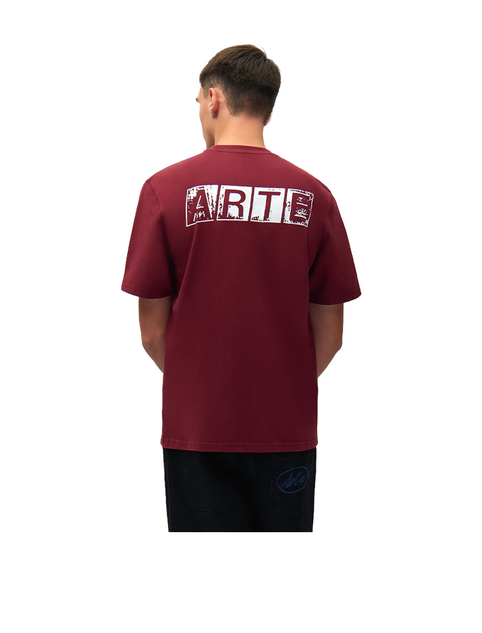 Arte Antwerp Faded Back Print T-Shirt Bordeaux