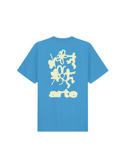 Arte Antwerp Blurry Back Print T-Shirt Blue