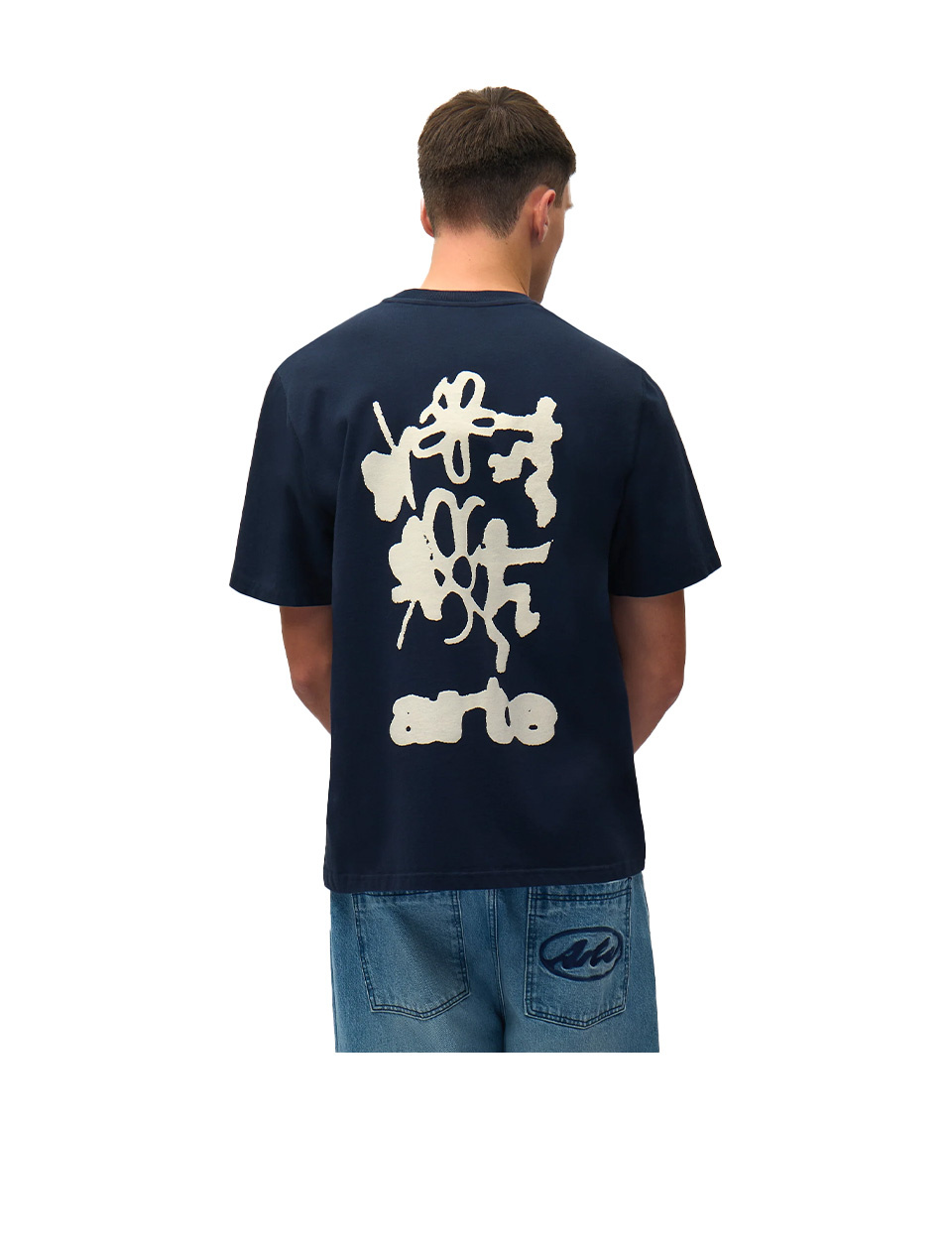 Arte Antwerp Blurry Back Print T-Shirt Navy
