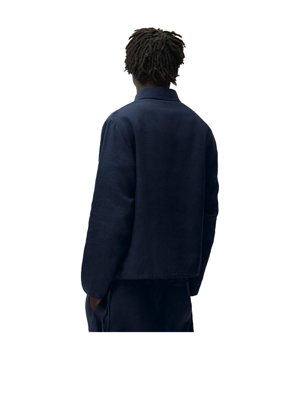 Arte Antwerp Linen Quarter Zip Pullover Navy