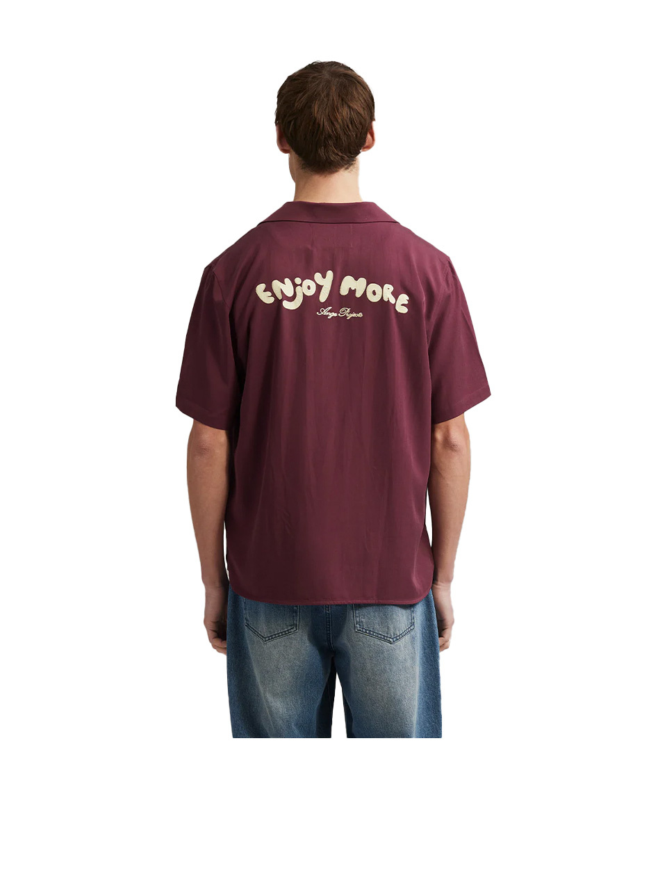 Ange Projects Enjoy More Bowling Shirt Bordeaux Red