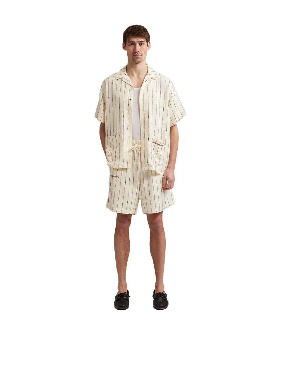 Ange Projects Linen Bowling Shirt Ecru