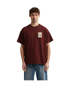Ange Projects Day Window Patch T-Shirt Bordeaux Red