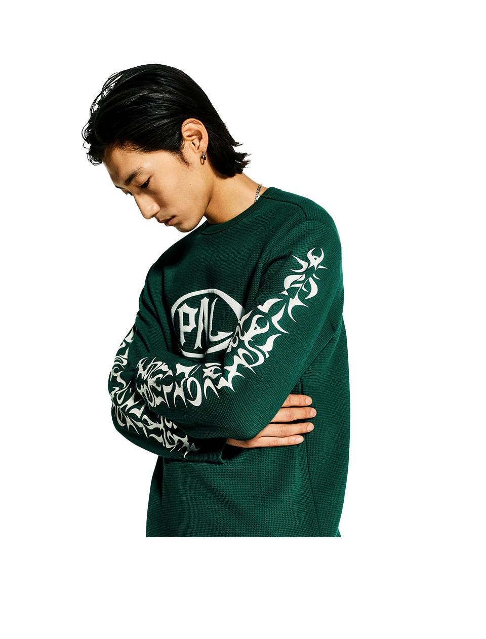 PAL Sporting Goods Racing Wheels Longsleeve Waffle Knit Dark Green