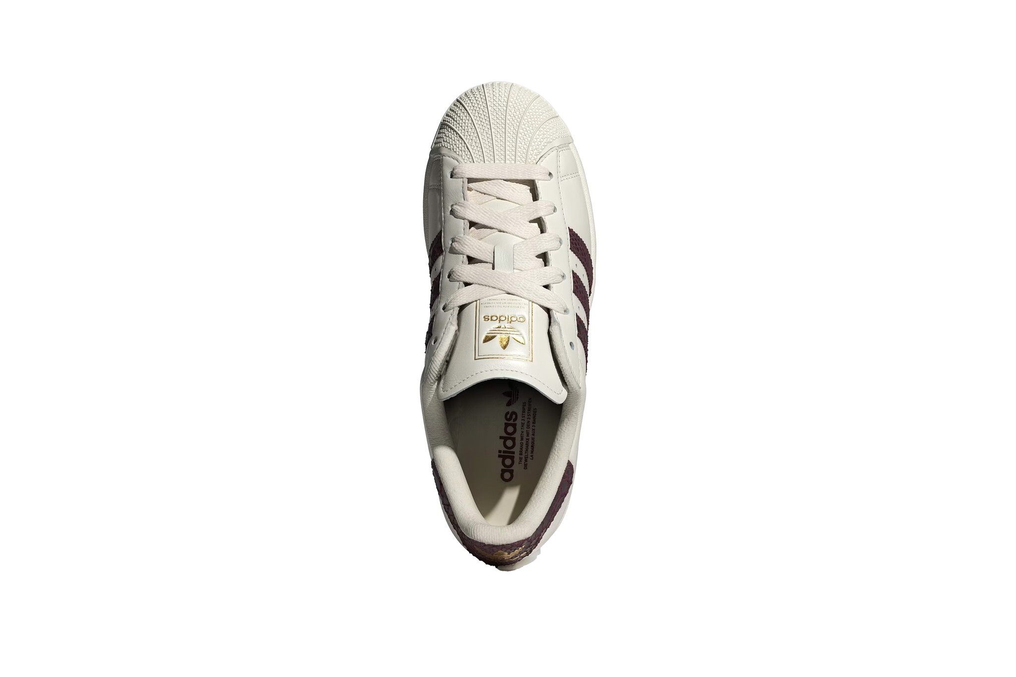 Adidas Superstar II Off White Maroon Gold Metallic