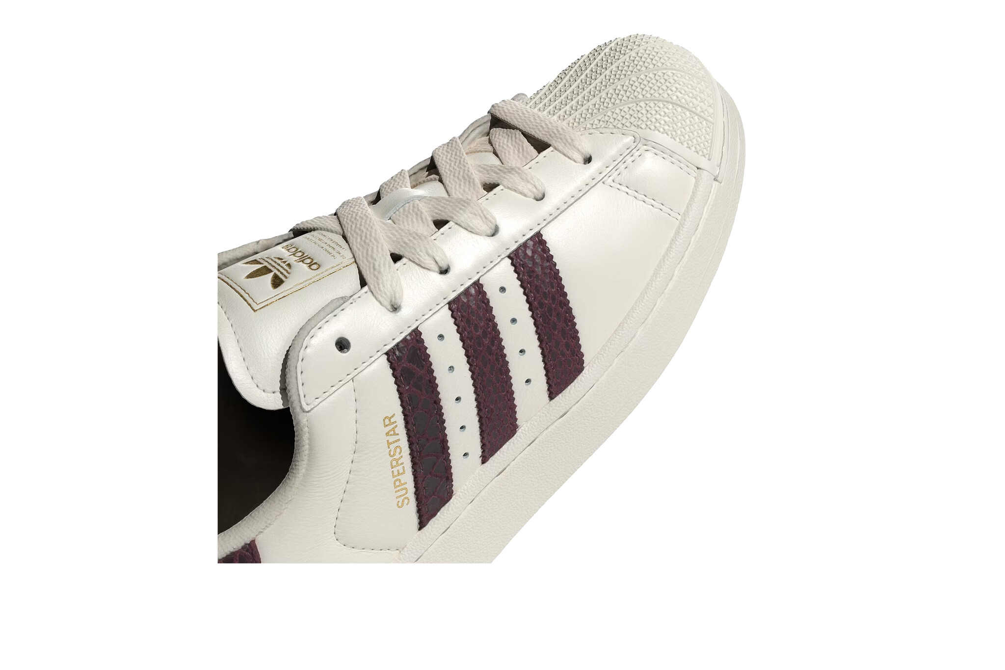 Adidas Superstar II Off White Maroon Gold Metallic