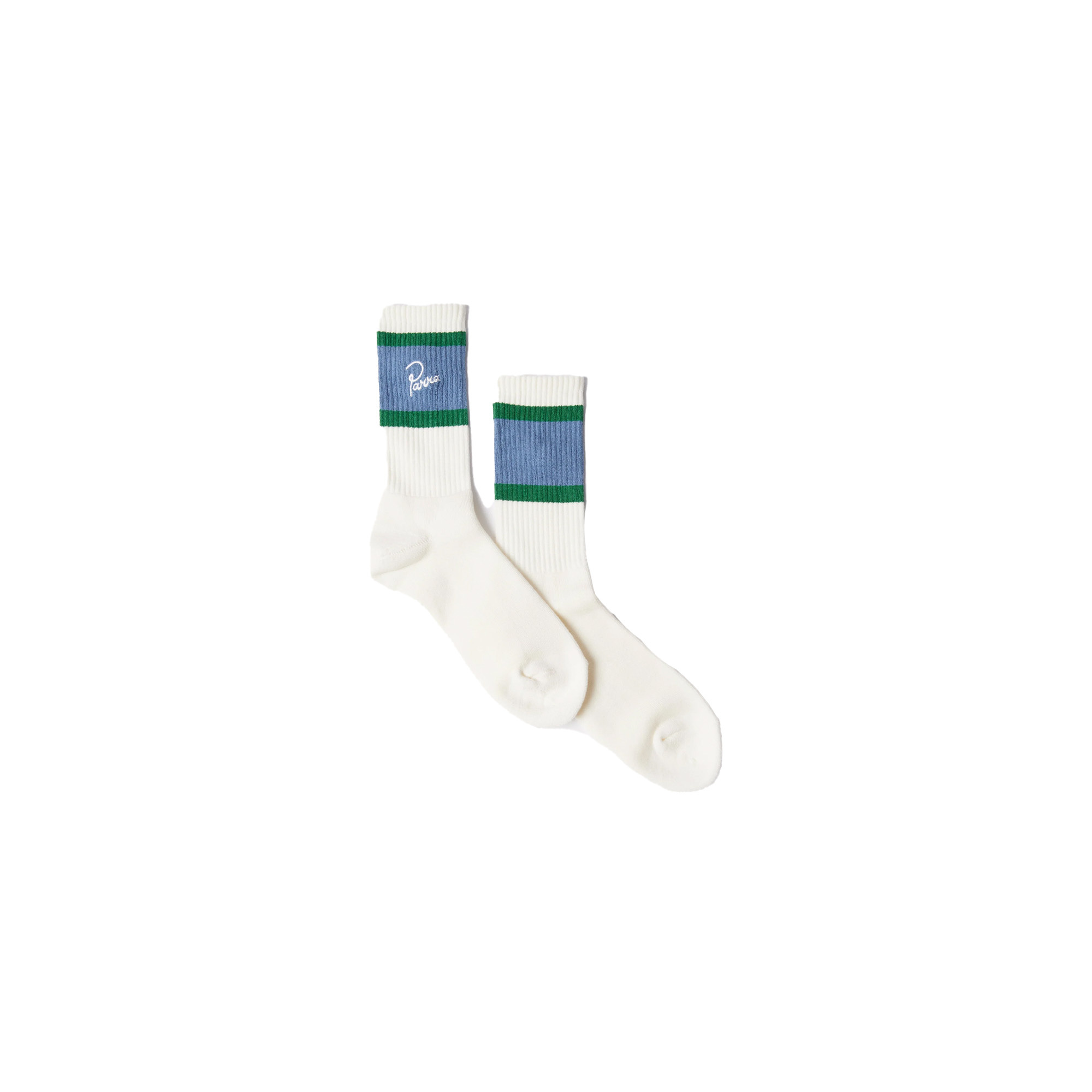 By Parra Signature Striped Crew Socks White