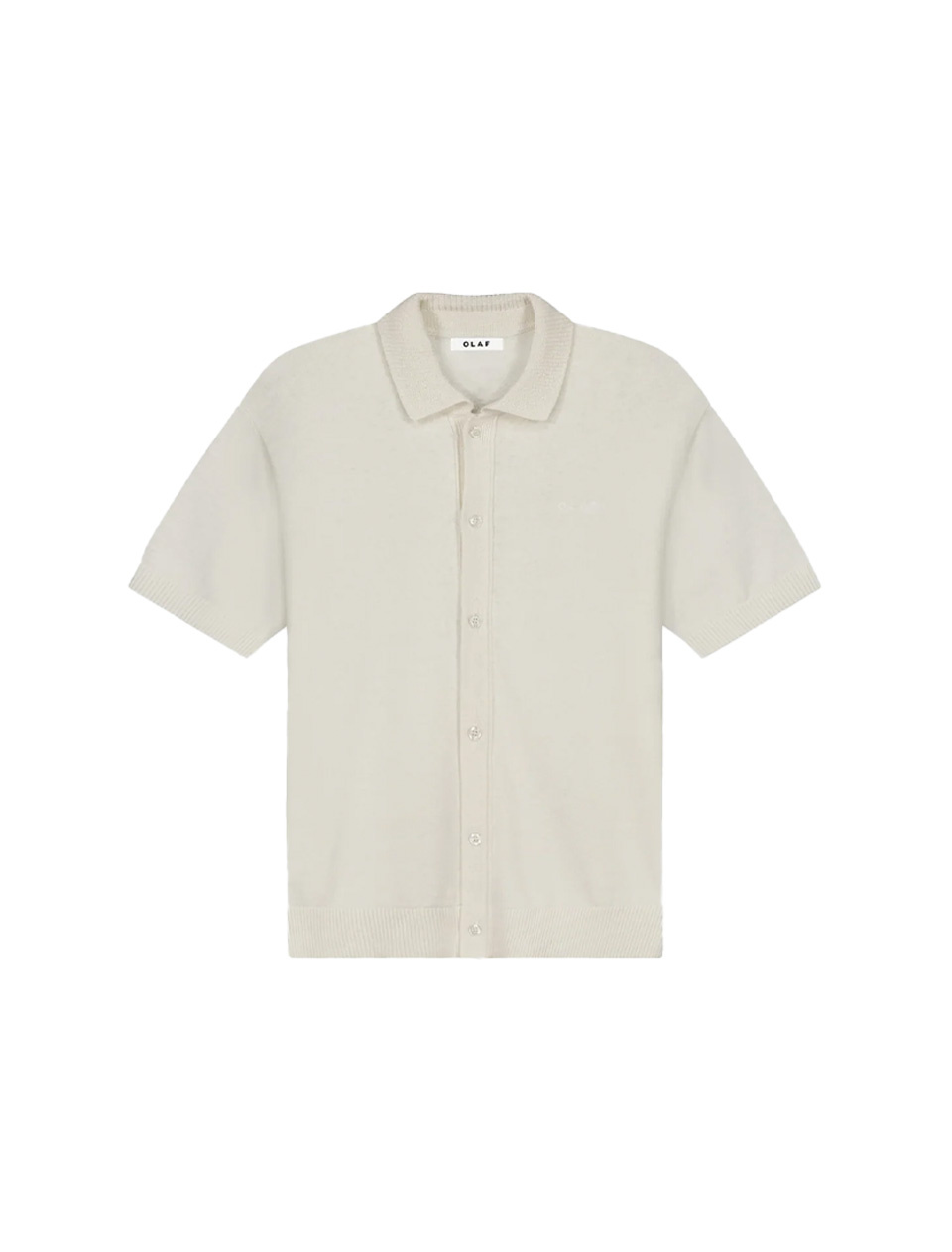 OLAF Linen Knitted SS Polo Off-White