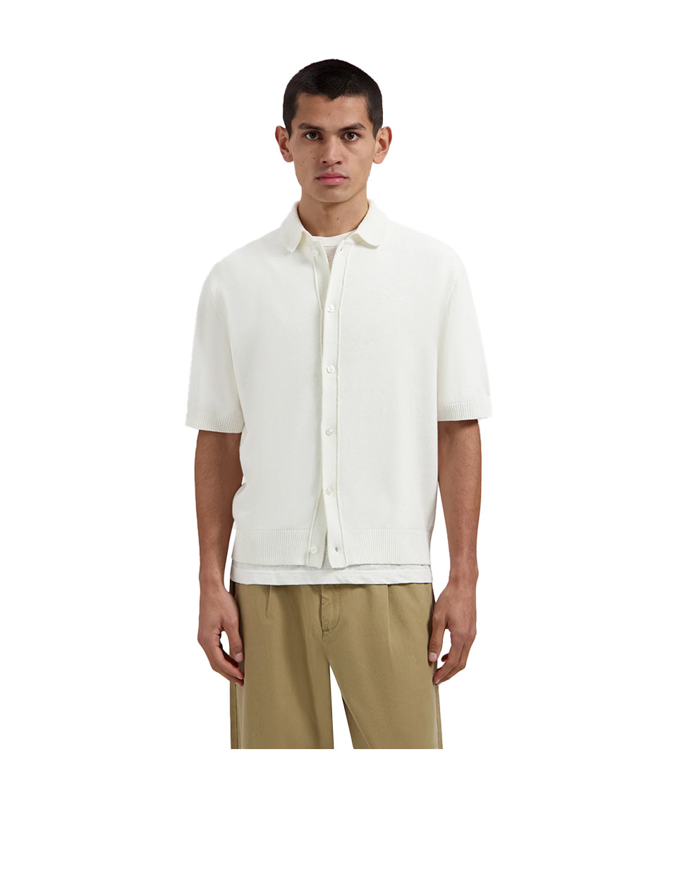 OLAF Linen Knitted SS Polo Off-White