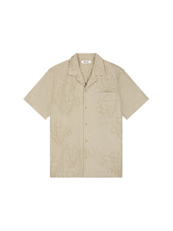 OLAF Embroidered Flower SS Shirt Cement