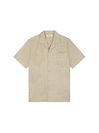OLAF Embroidered Flower SS Shirt Cement
